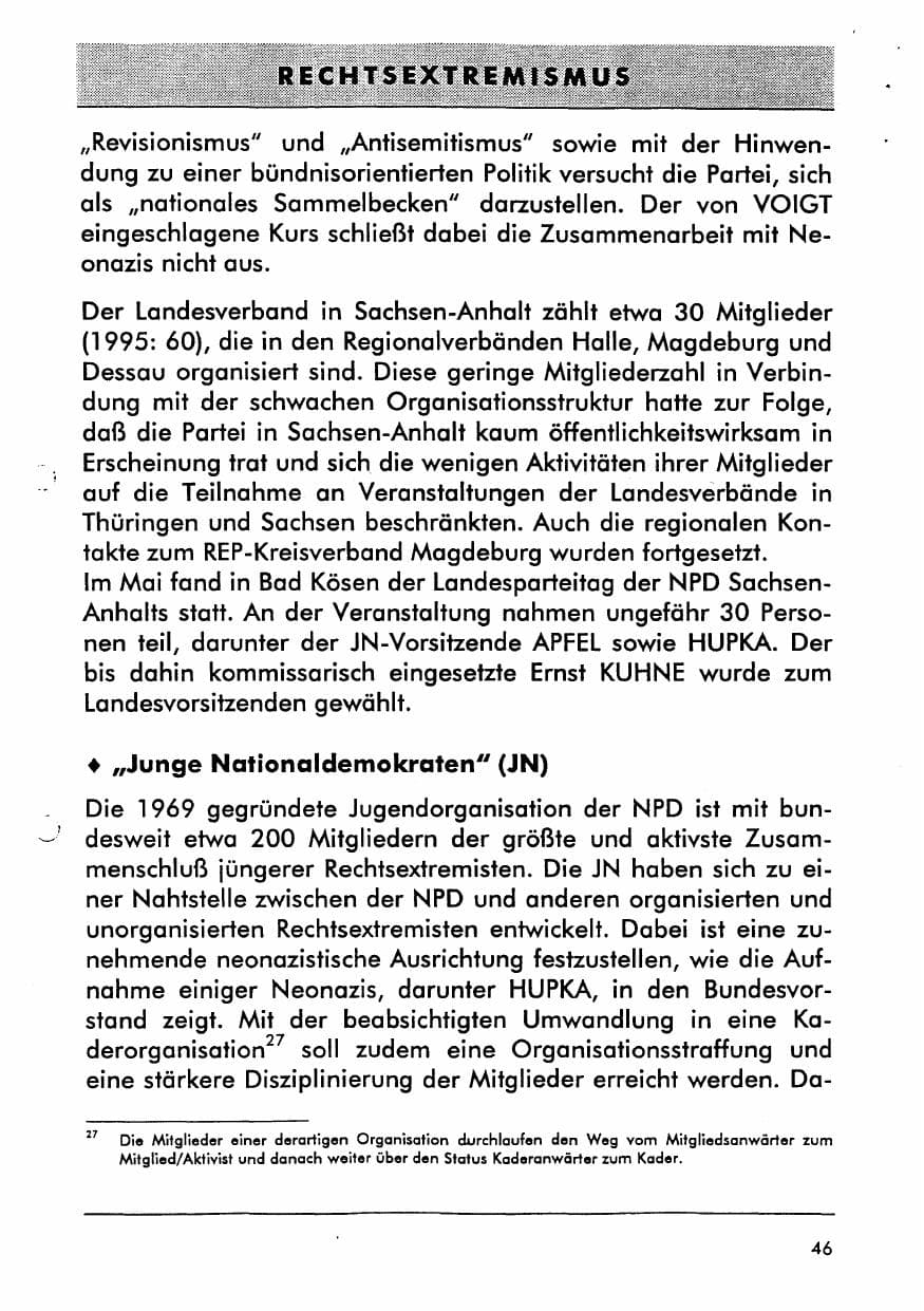 Seite 58 des Verfassungsschutzbericht 1996 Sachsen-Anhalt