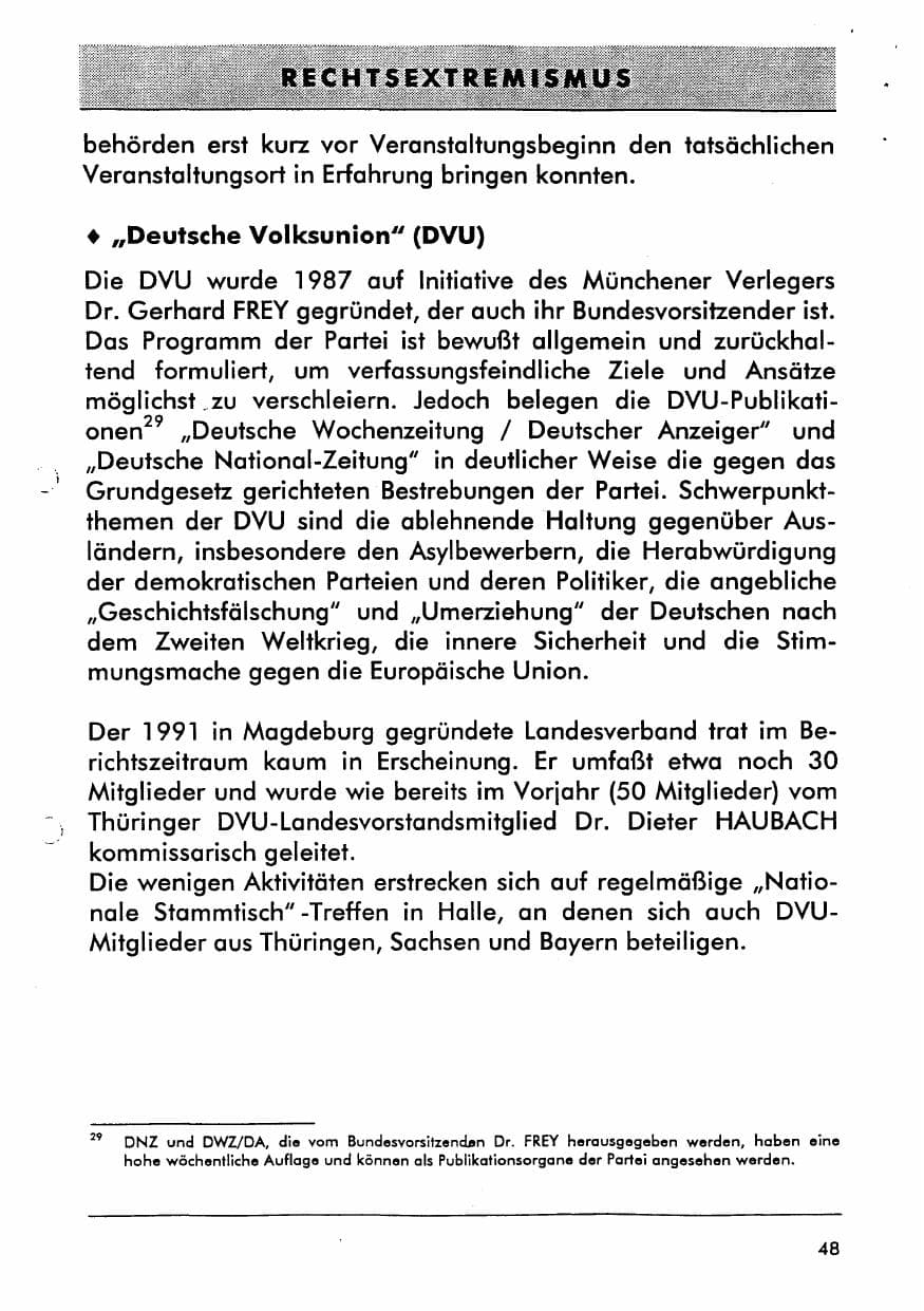 Seite 60 des Verfassungsschutzbericht 1996 Sachsen-Anhalt