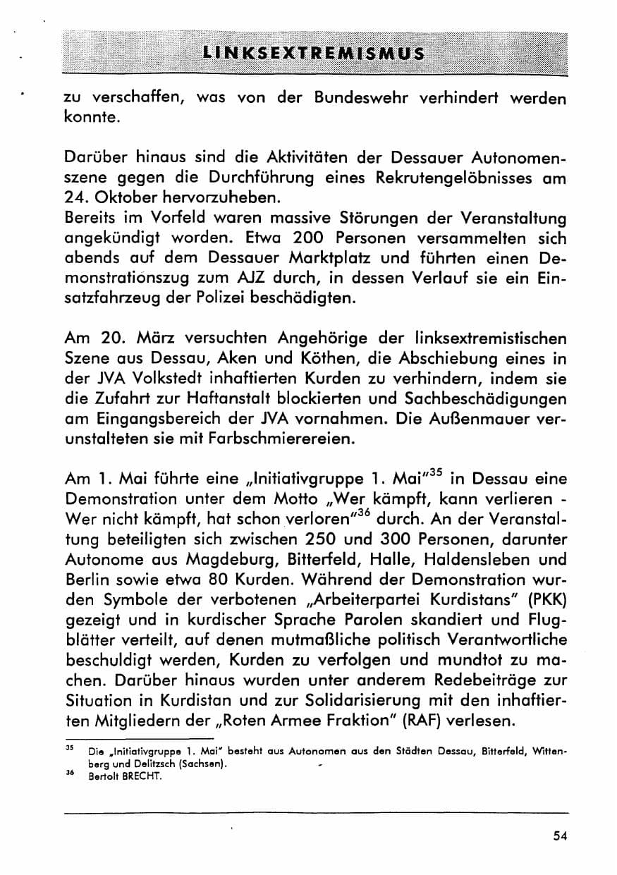 Seite 67 des Verfassungsschutzbericht 1996 Sachsen-Anhalt