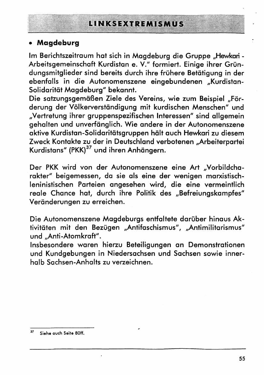 Seite 68 des Verfassungsschutzbericht 1996 Sachsen-Anhalt