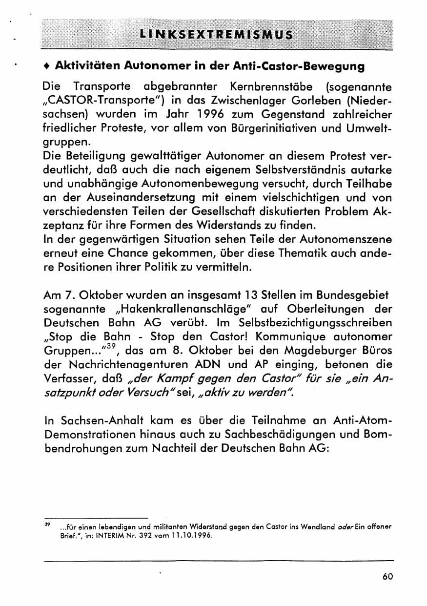 Seite 73 des Verfassungsschutzbericht 1996 Sachsen-Anhalt