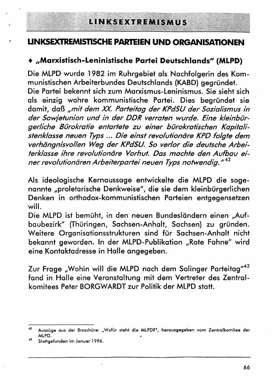 Seite 79 des Verfassungsschutzbericht 1996 Sachsen-Anhalt