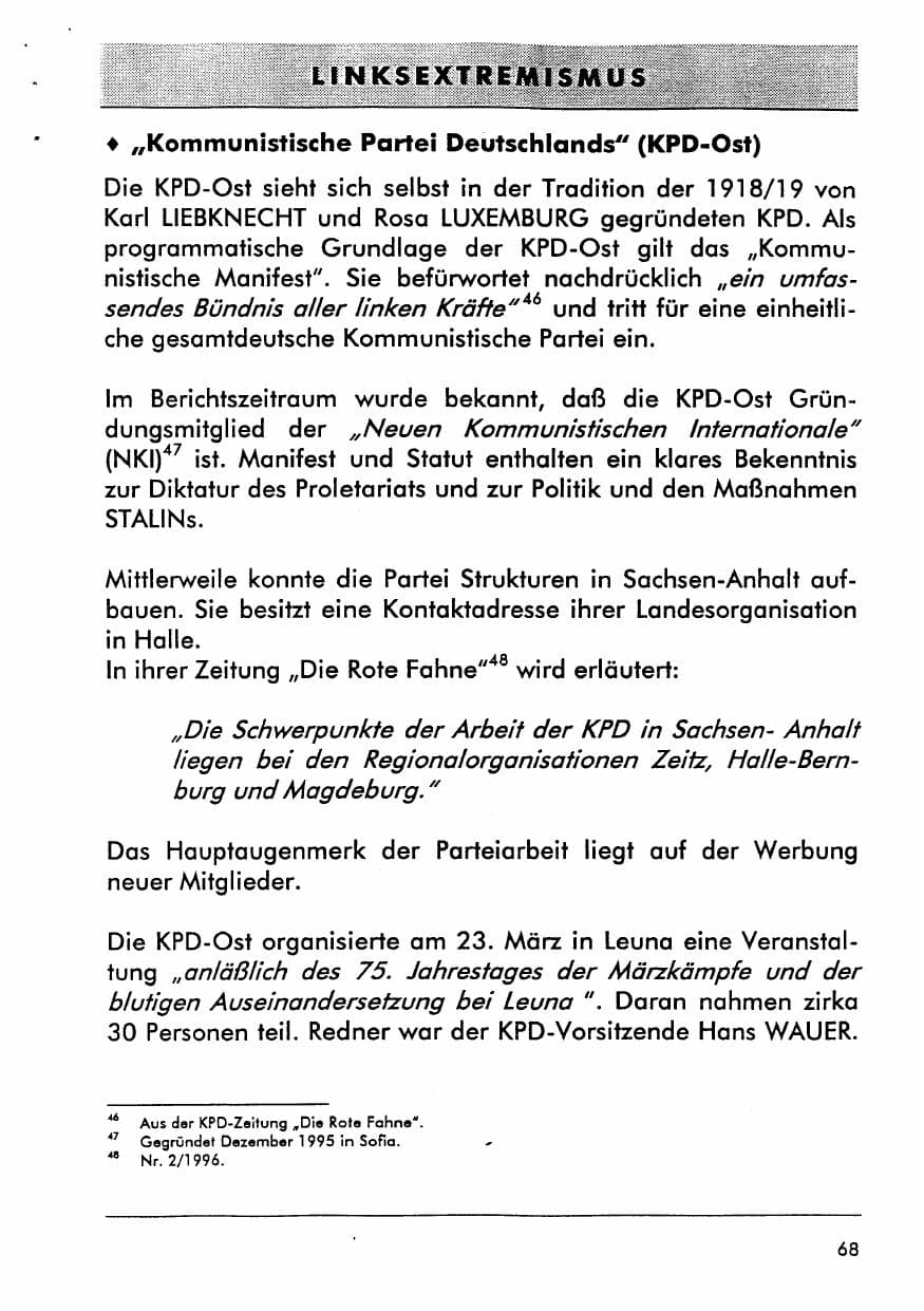 Seite 81 des Verfassungsschutzbericht 1996 Sachsen-Anhalt