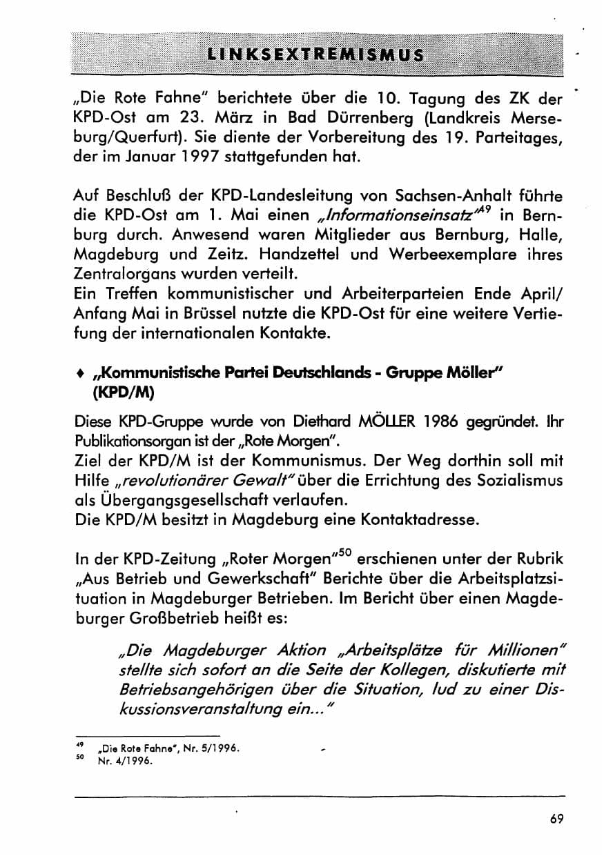 Seite 82 des Verfassungsschutzbericht 1996 Sachsen-Anhalt