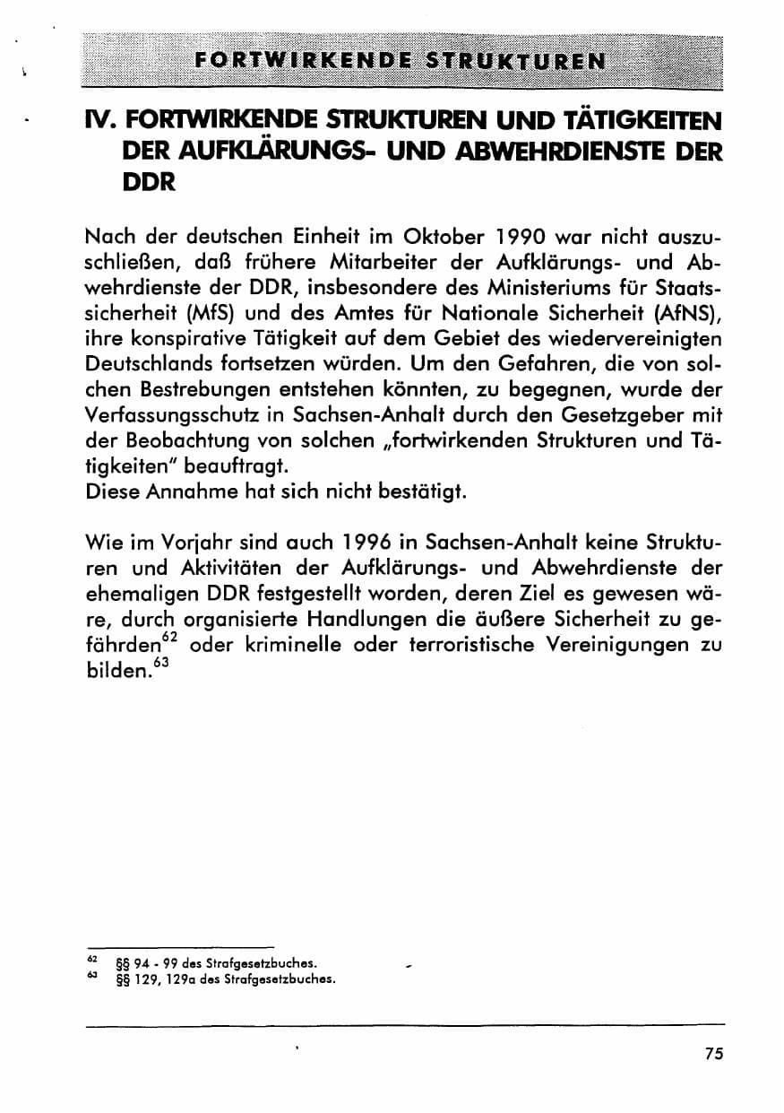 Seite 89 des Verfassungsschutzbericht 1996 Sachsen-Anhalt