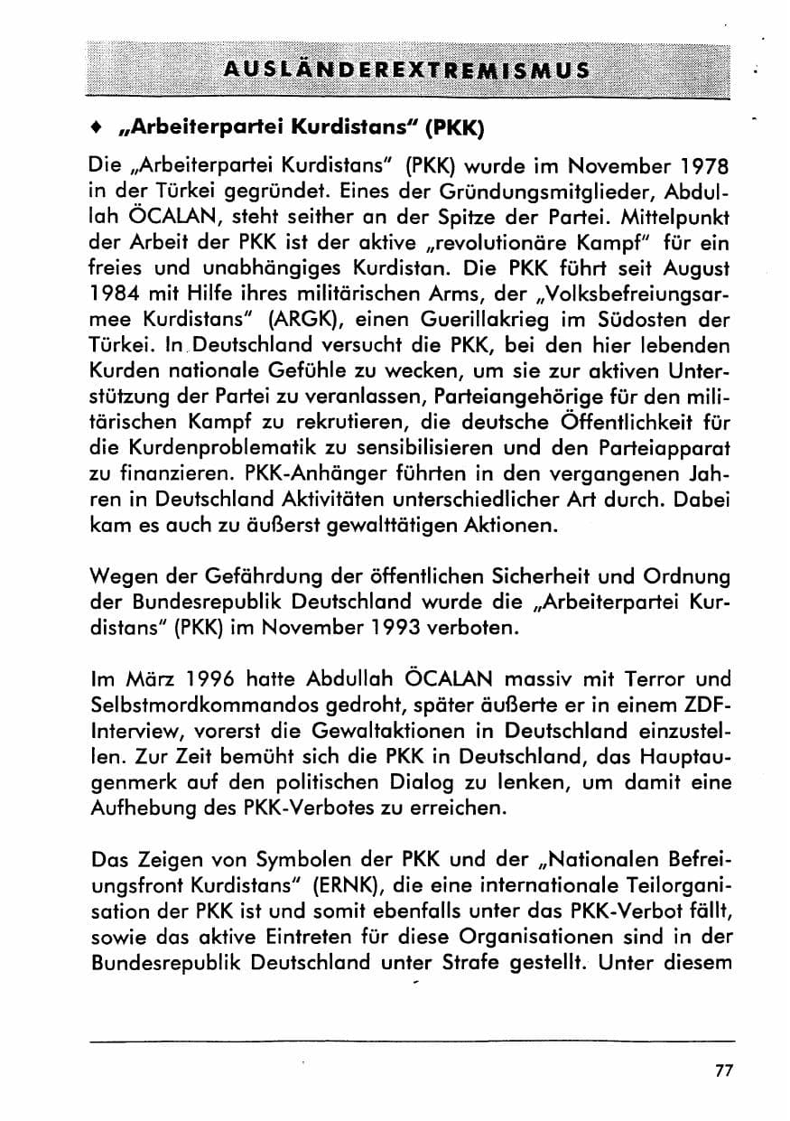 Seite 92 des Verfassungsschutzbericht 1996 Sachsen-Anhalt