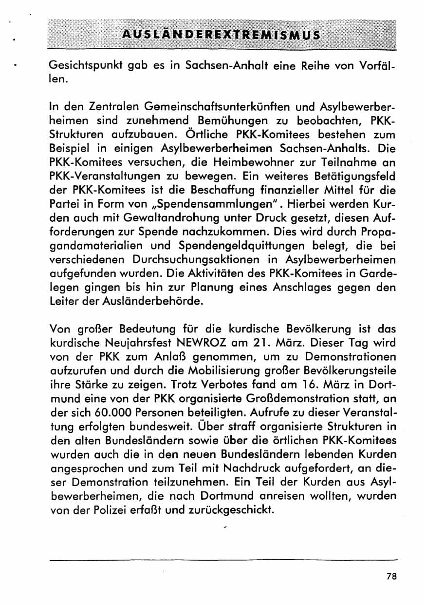 Seite 93 des Verfassungsschutzbericht 1996 Sachsen-Anhalt