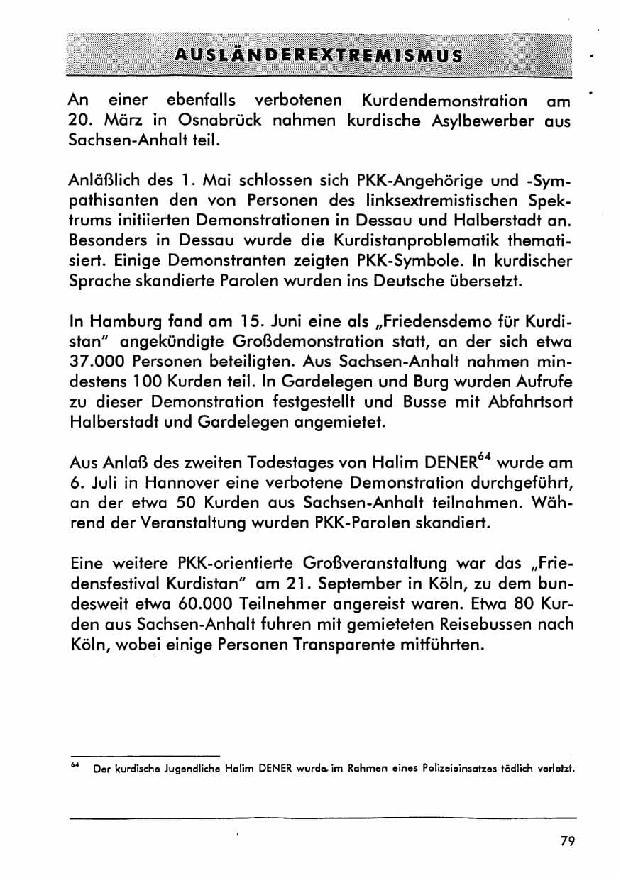 Seite 94 des Verfassungsschutzbericht 1996 Sachsen-Anhalt