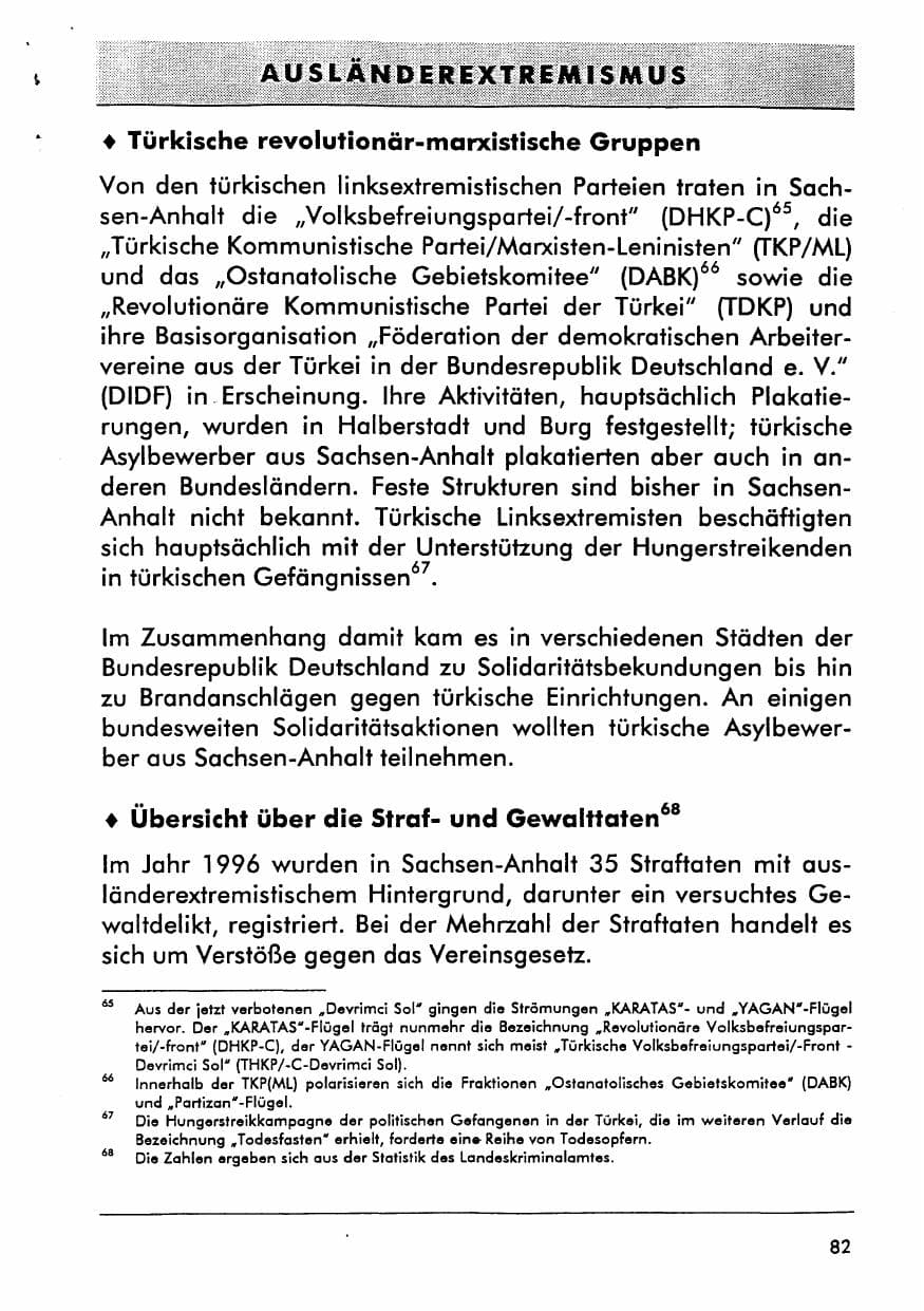 Seite 97 des Verfassungsschutzbericht 1996 Sachsen-Anhalt