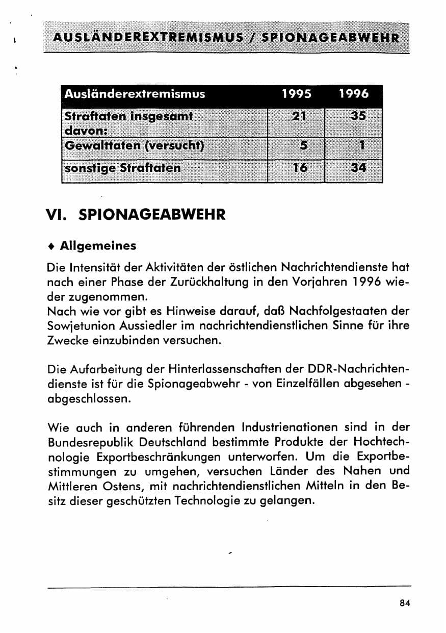 Seite 99 des Verfassungsschutzbericht 1996 Sachsen-Anhalt