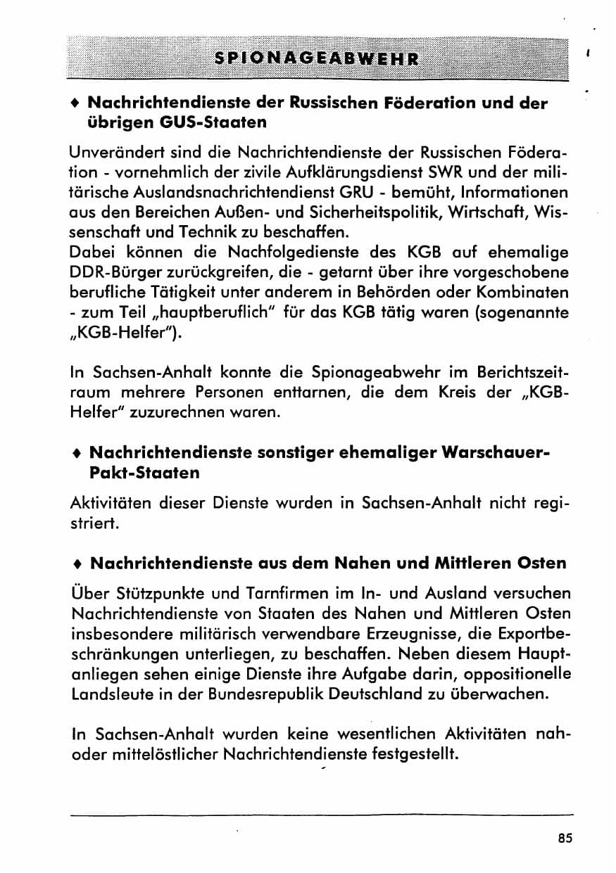 Seite 100 des Verfassungsschutzbericht 1996 Sachsen-Anhalt