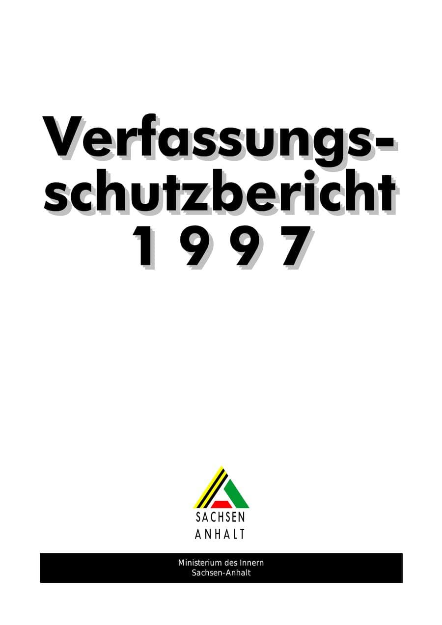 Seite 2 des Verfassungsschutzbericht 1997 Sachsen-Anhalt