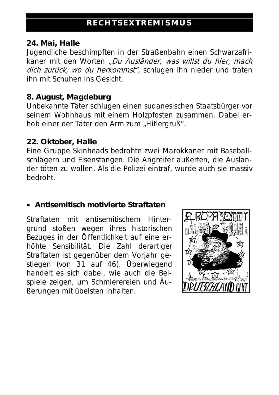 Seite 14 des Verfassungsschutzbericht 1997 Sachsen-Anhalt