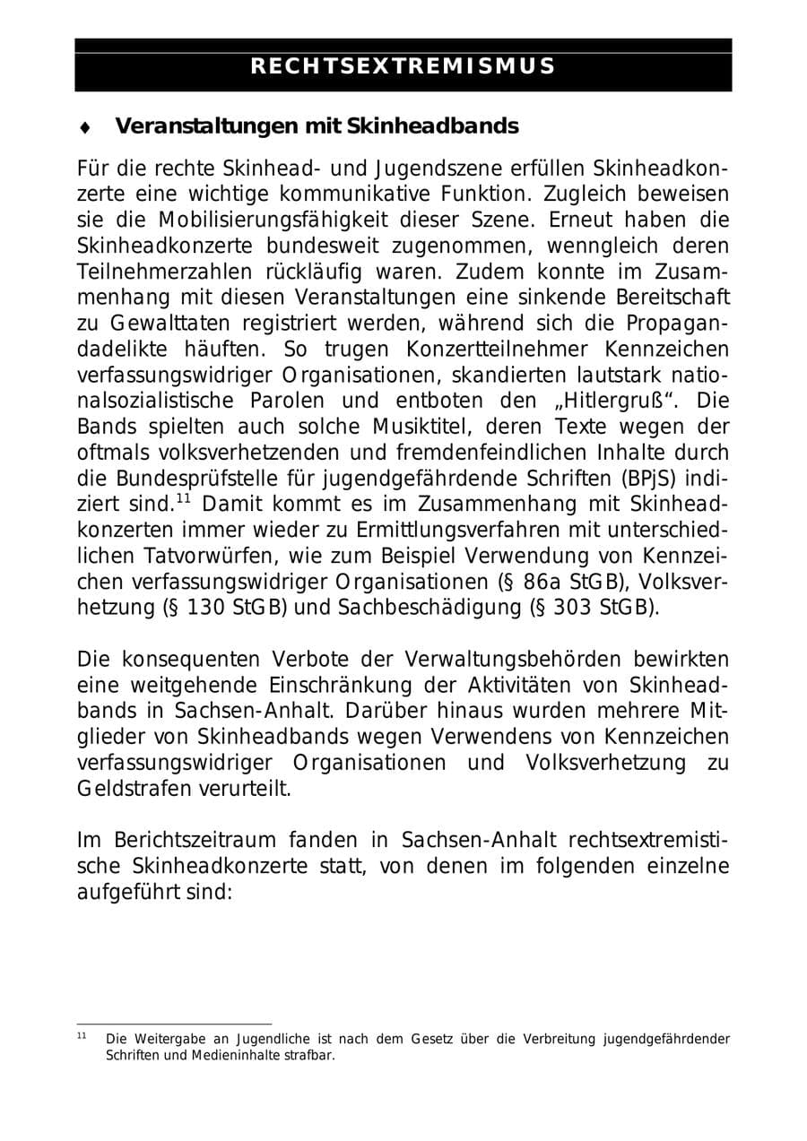 Seite 18 des Verfassungsschutzbericht 1997 Sachsen-Anhalt