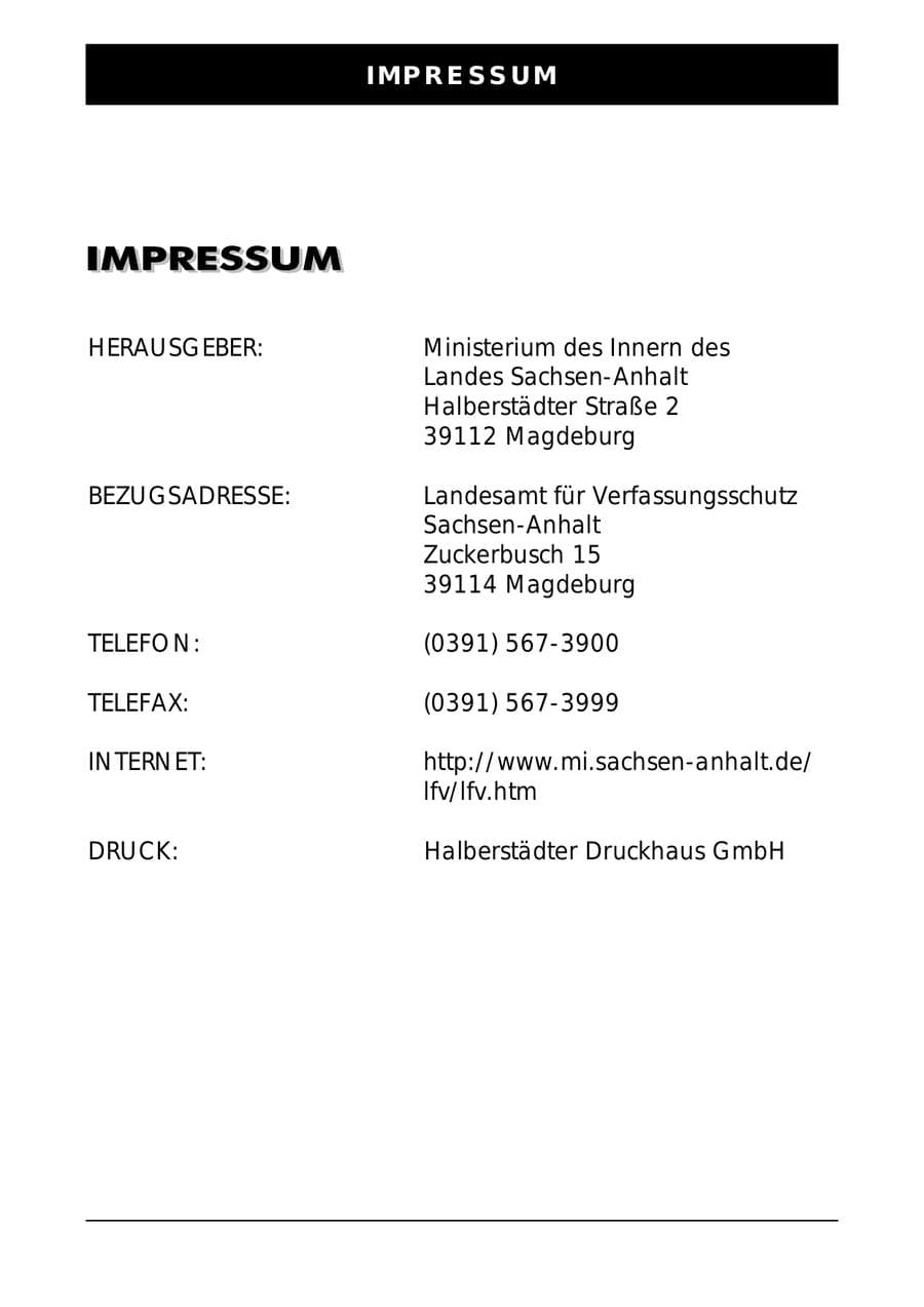 Seite 3 des Verfassungsschutzbericht 1997 Sachsen-Anhalt