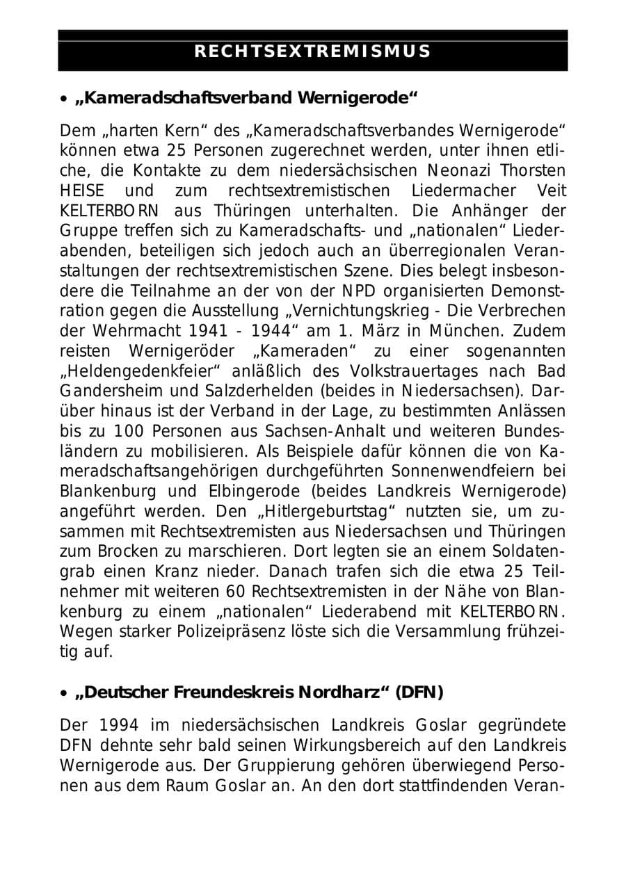 Seite 22 des Verfassungsschutzbericht 1997 Sachsen-Anhalt