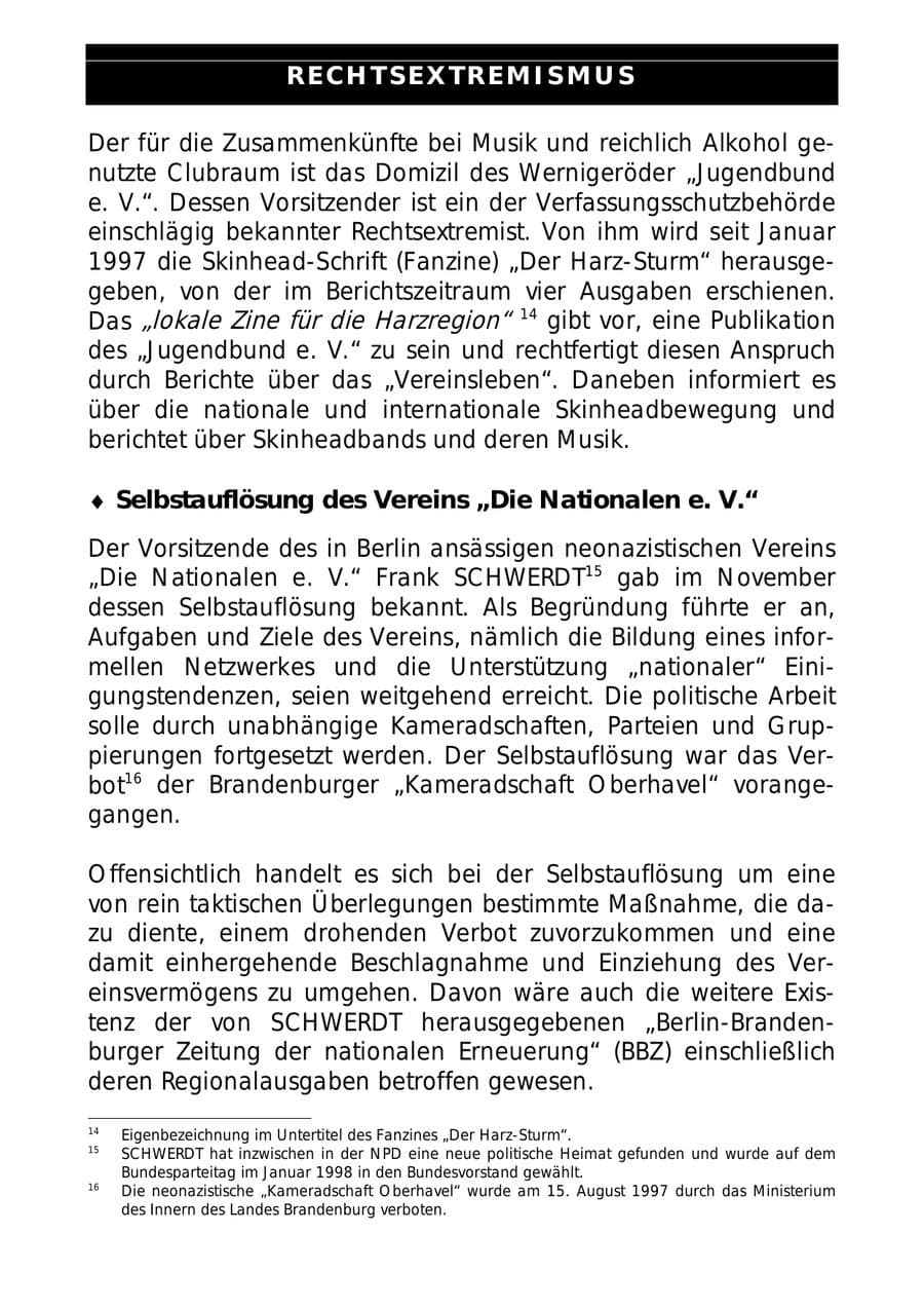 Seite 24 des Verfassungsschutzbericht 1997 Sachsen-Anhalt