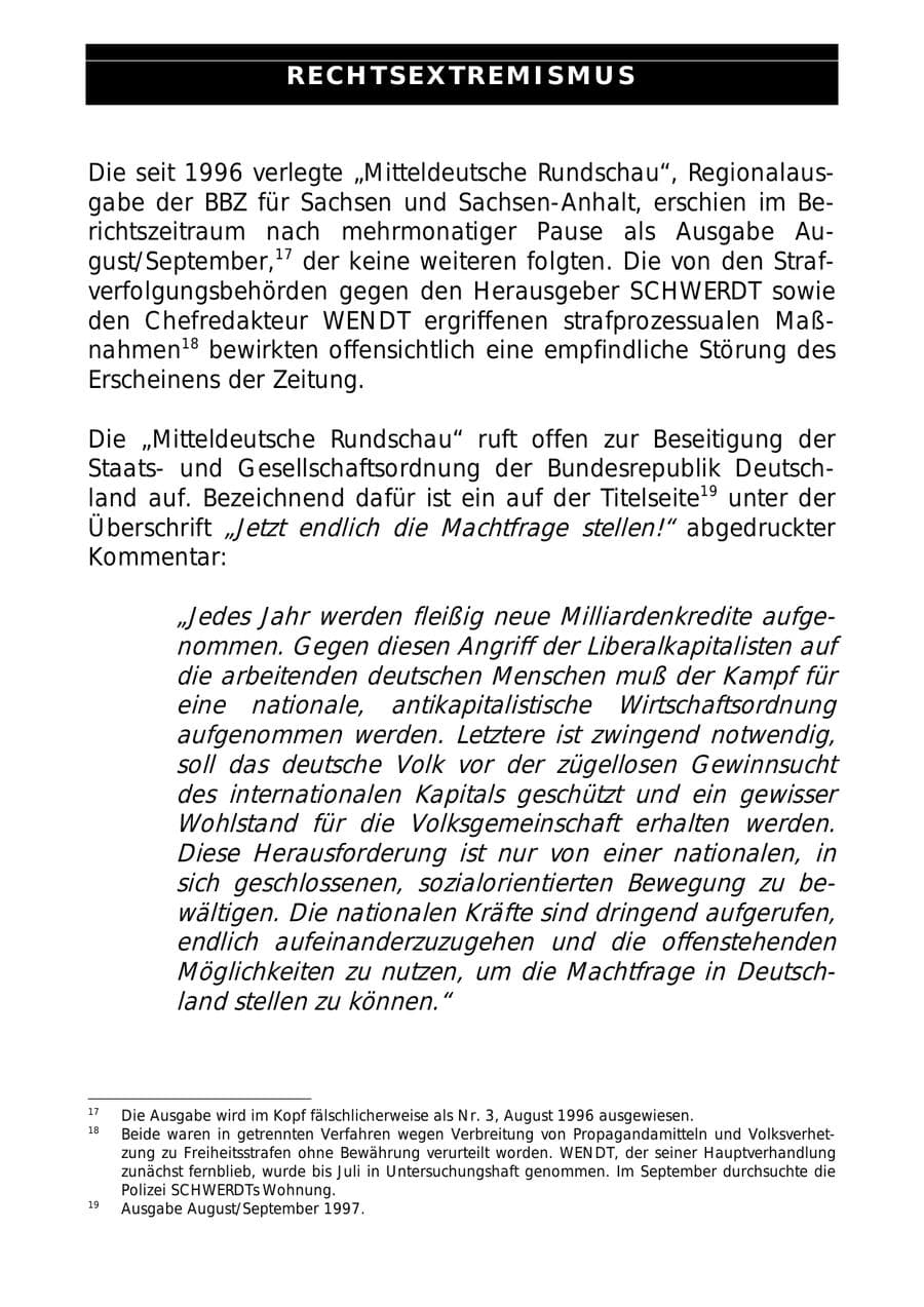 Seite 25 des Verfassungsschutzbericht 1997 Sachsen-Anhalt