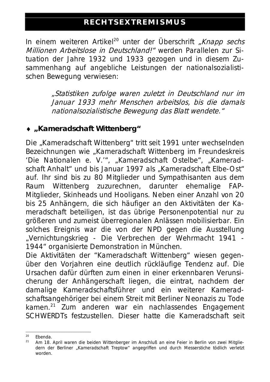 Seite 26 des Verfassungsschutzbericht 1997 Sachsen-Anhalt