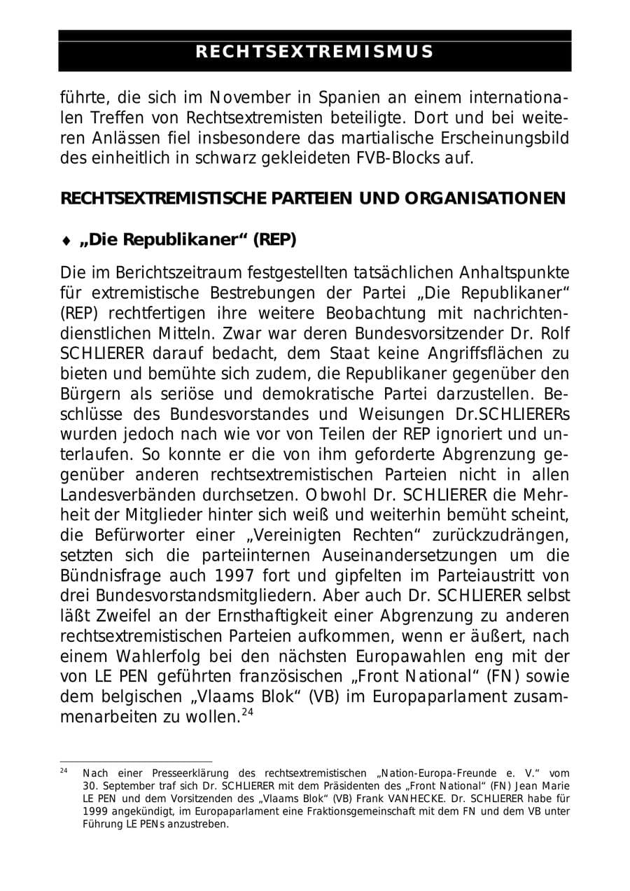Seite 29 des Verfassungsschutzbericht 1997 Sachsen-Anhalt