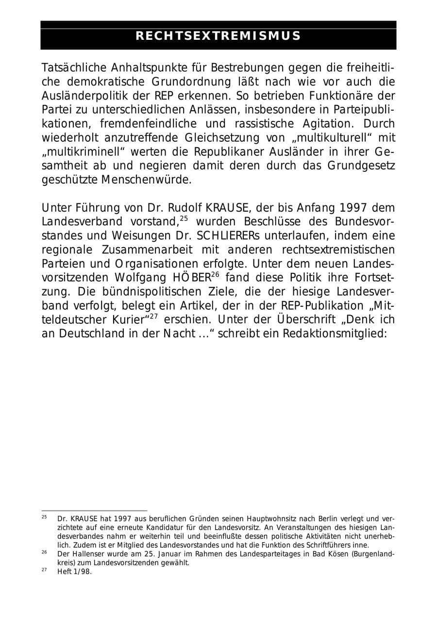 Seite 30 des Verfassungsschutzbericht 1997 Sachsen-Anhalt