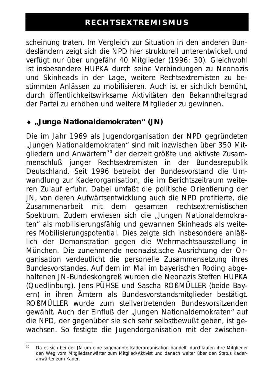 Seite 33 des Verfassungsschutzbericht 1997 Sachsen-Anhalt