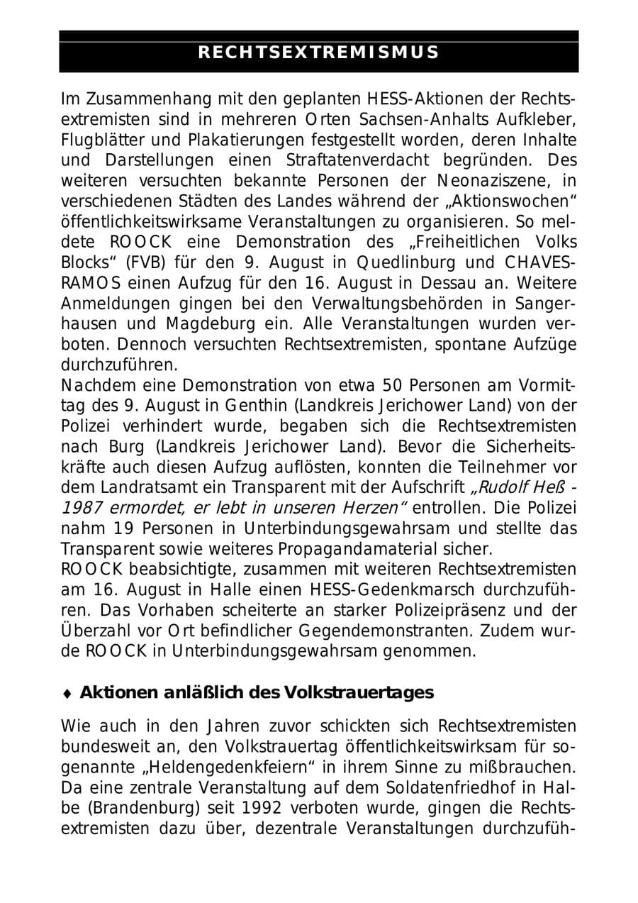 Seite 40 des Verfassungsschutzbericht 1997 Sachsen-Anhalt