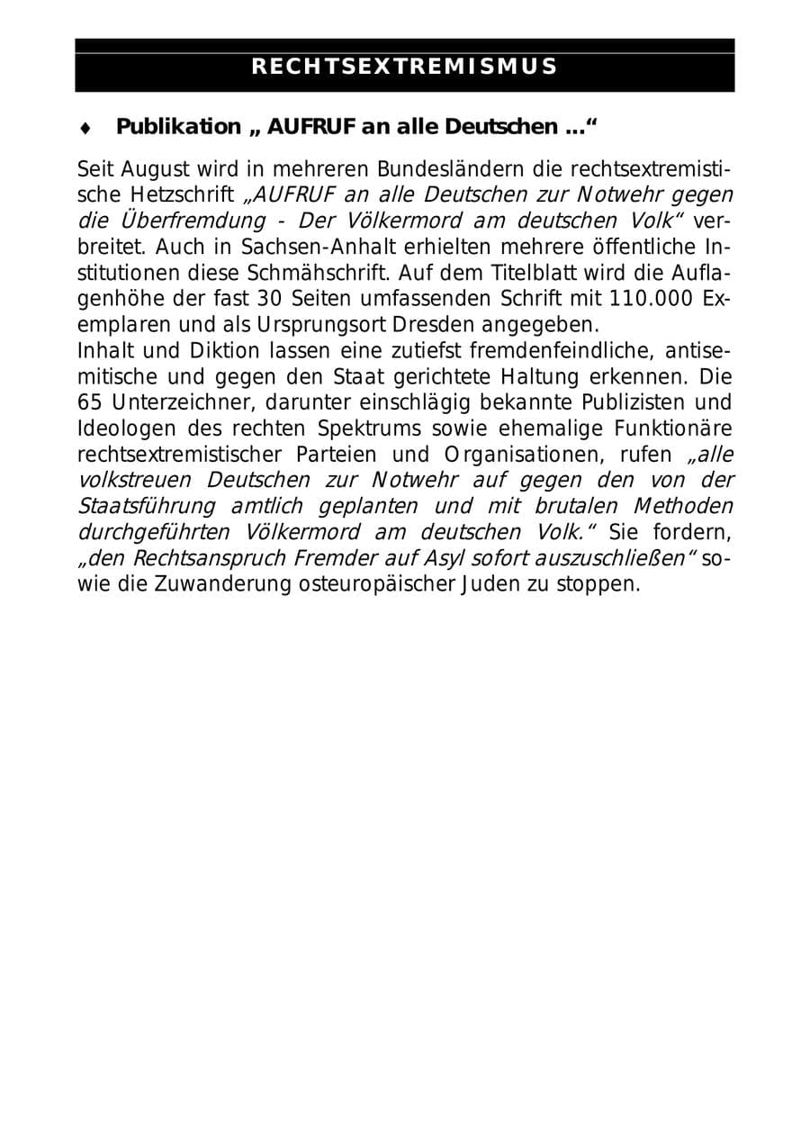 Seite 43 des Verfassungsschutzbericht 1997 Sachsen-Anhalt