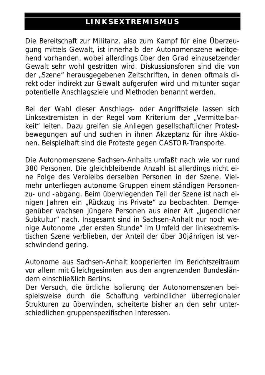 Seite 45 des Verfassungsschutzbericht 1997 Sachsen-Anhalt