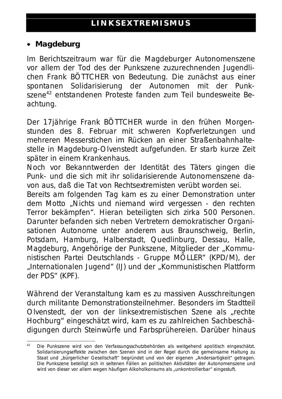 Seite 47 des Verfassungsschutzbericht 1997 Sachsen-Anhalt