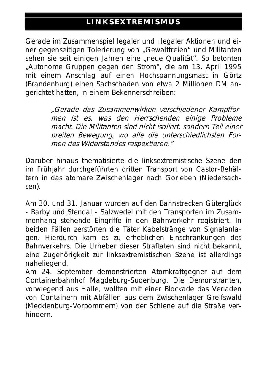 Seite 57 des Verfassungsschutzbericht 1997 Sachsen-Anhalt