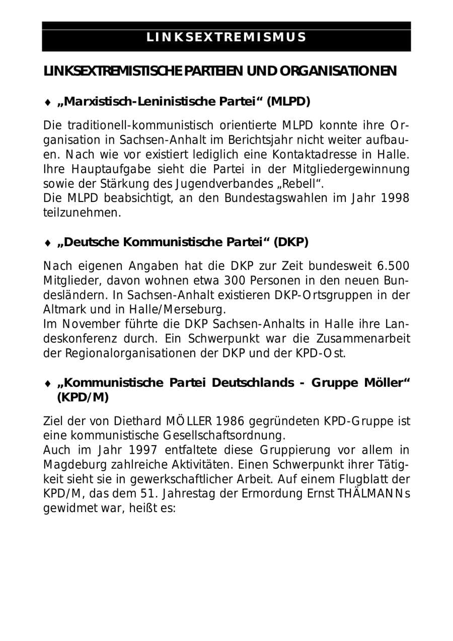 Seite 59 des Verfassungsschutzbericht 1997 Sachsen-Anhalt
