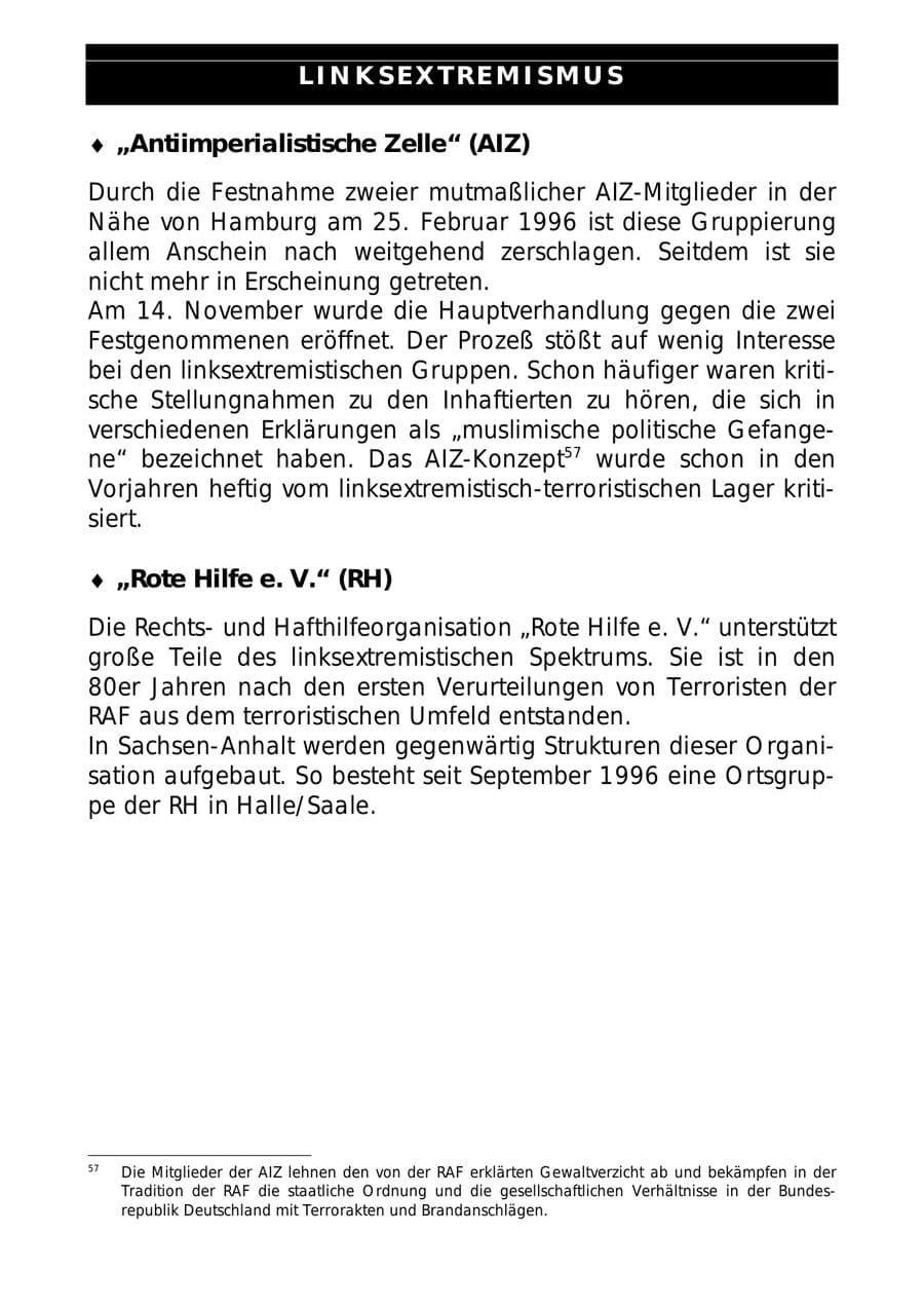 Seite 65 des Verfassungsschutzbericht 1997 Sachsen-Anhalt
