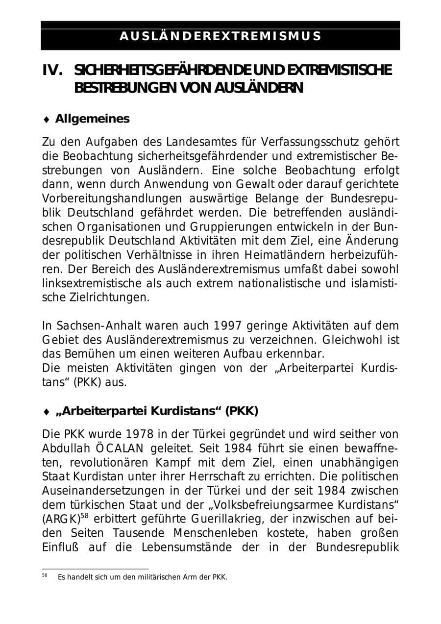 Seite 66 des Verfassungsschutzbericht 1997 Sachsen-Anhalt