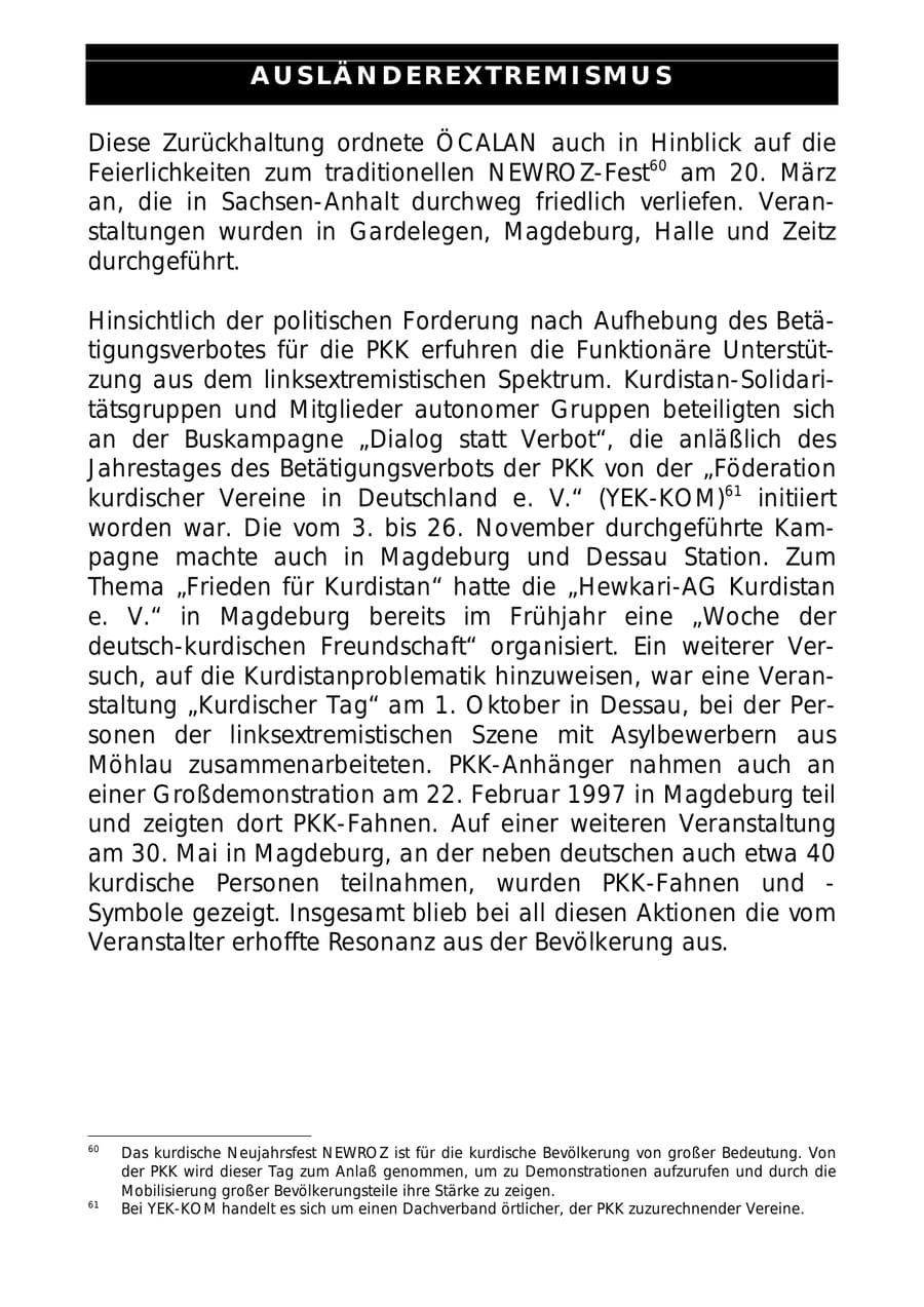 Seite 69 des Verfassungsschutzbericht 1997 Sachsen-Anhalt