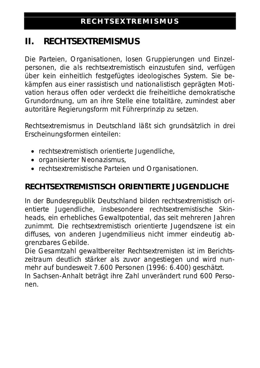 Seite 8 des Verfassungsschutzbericht 1997 Sachsen-Anhalt