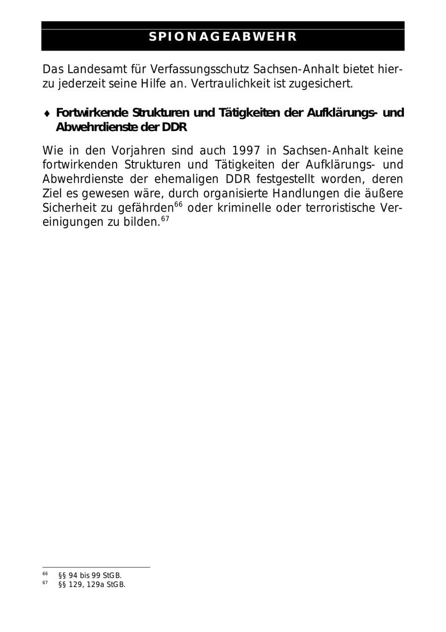 Seite 76 des Verfassungsschutzbericht 1997 Sachsen-Anhalt