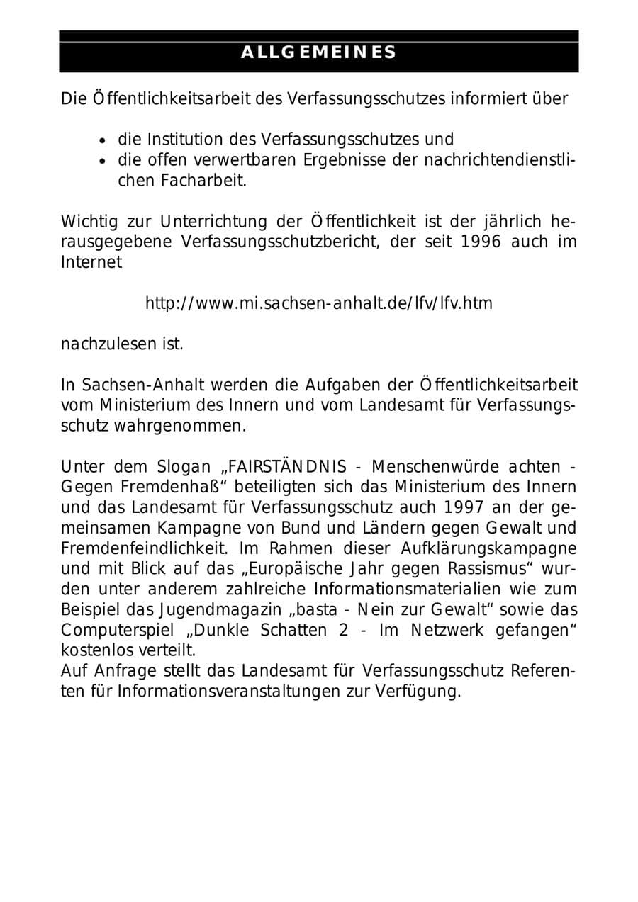 Seite 87 des Verfassungsschutzbericht 1997 Sachsen-Anhalt