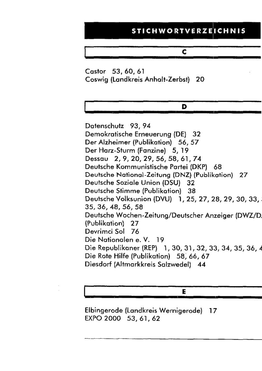 Seite 110 des Verfassungsschutzbericht 1998 Sachsen-Anhalt