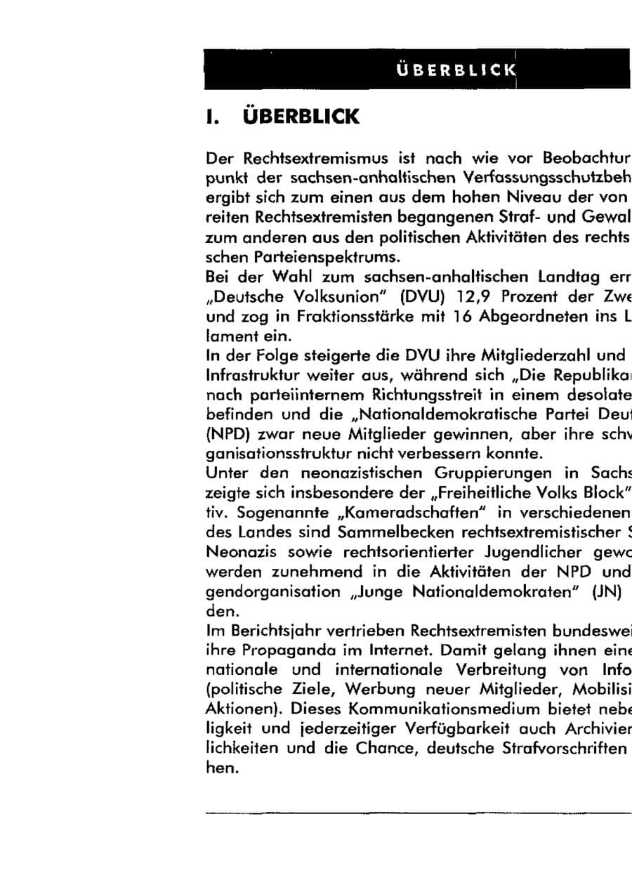 Seite 12 des Verfassungsschutzbericht 1998 Sachsen-Anhalt