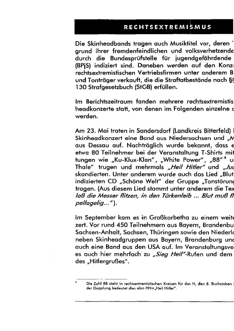 Seite 20 des Verfassungsschutzbericht 1998 Sachsen-Anhalt