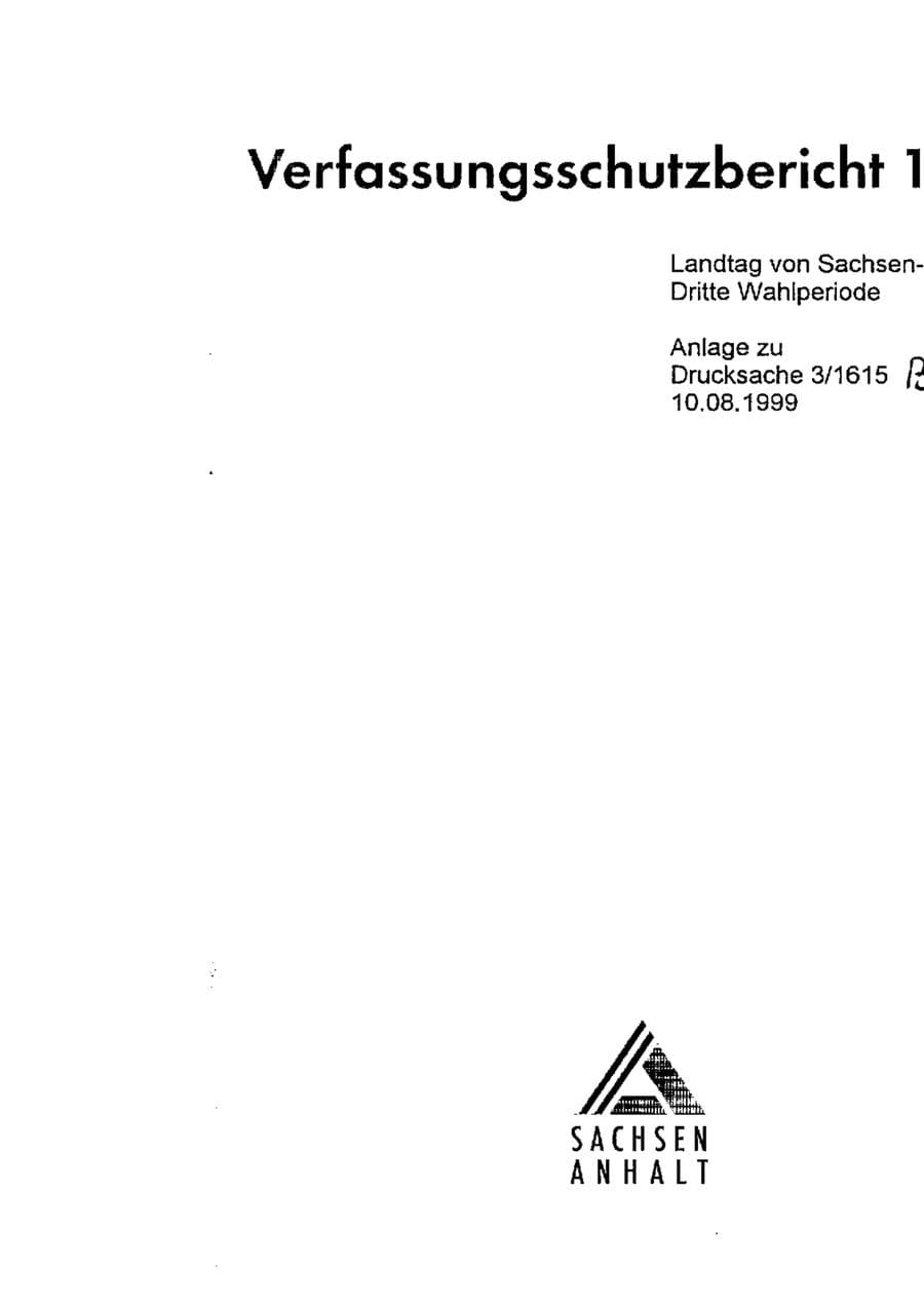Seite 3 des Verfassungsschutzbericht 1998 Sachsen-Anhalt