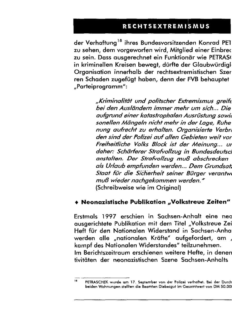 Seite 34 des Verfassungsschutzbericht 1998 Sachsen-Anhalt