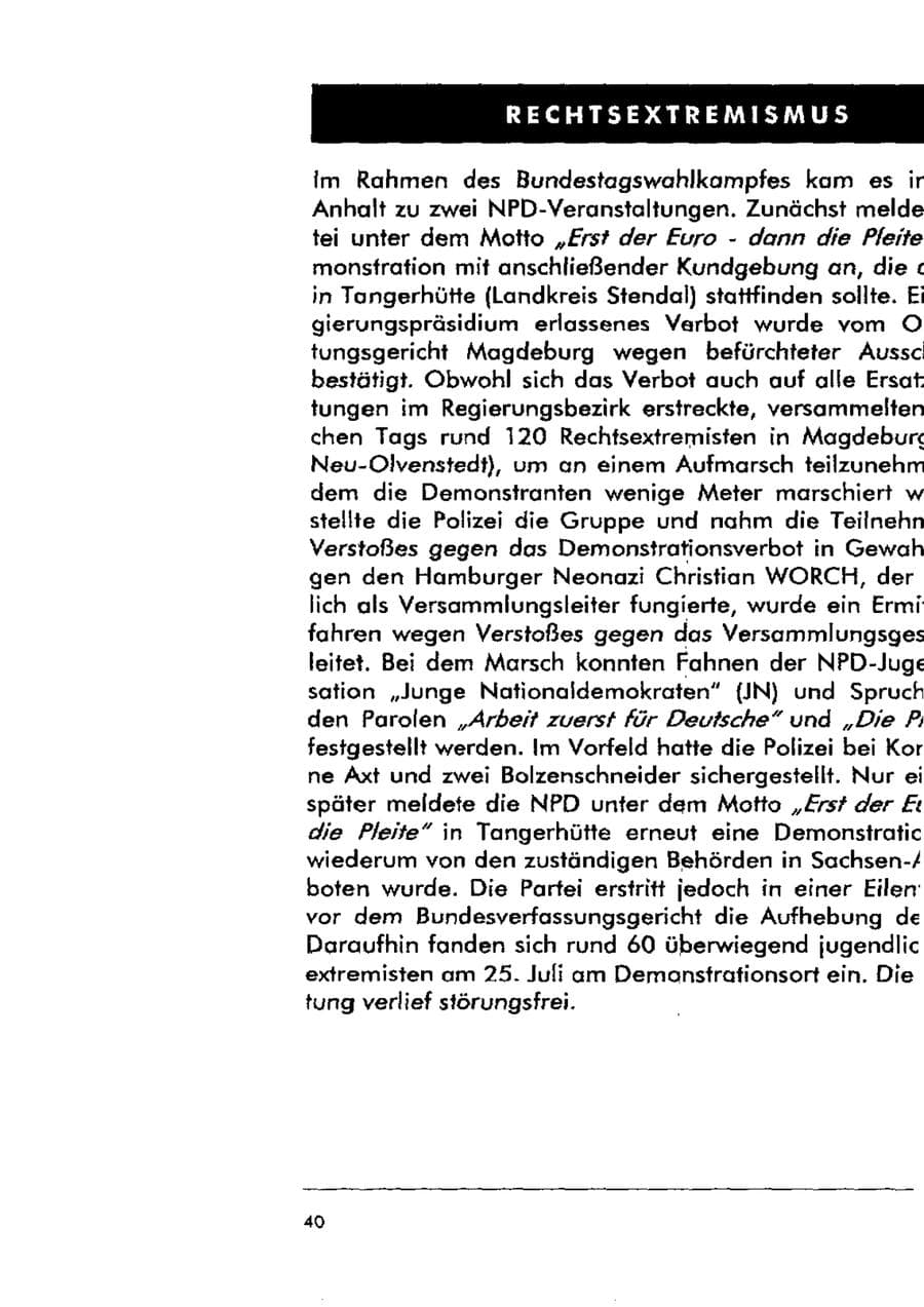 Seite 51 des Verfassungsschutzbericht 1998 Sachsen-Anhalt