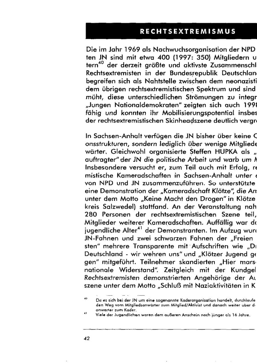 Seite 53 des Verfassungsschutzbericht 1998 Sachsen-Anhalt