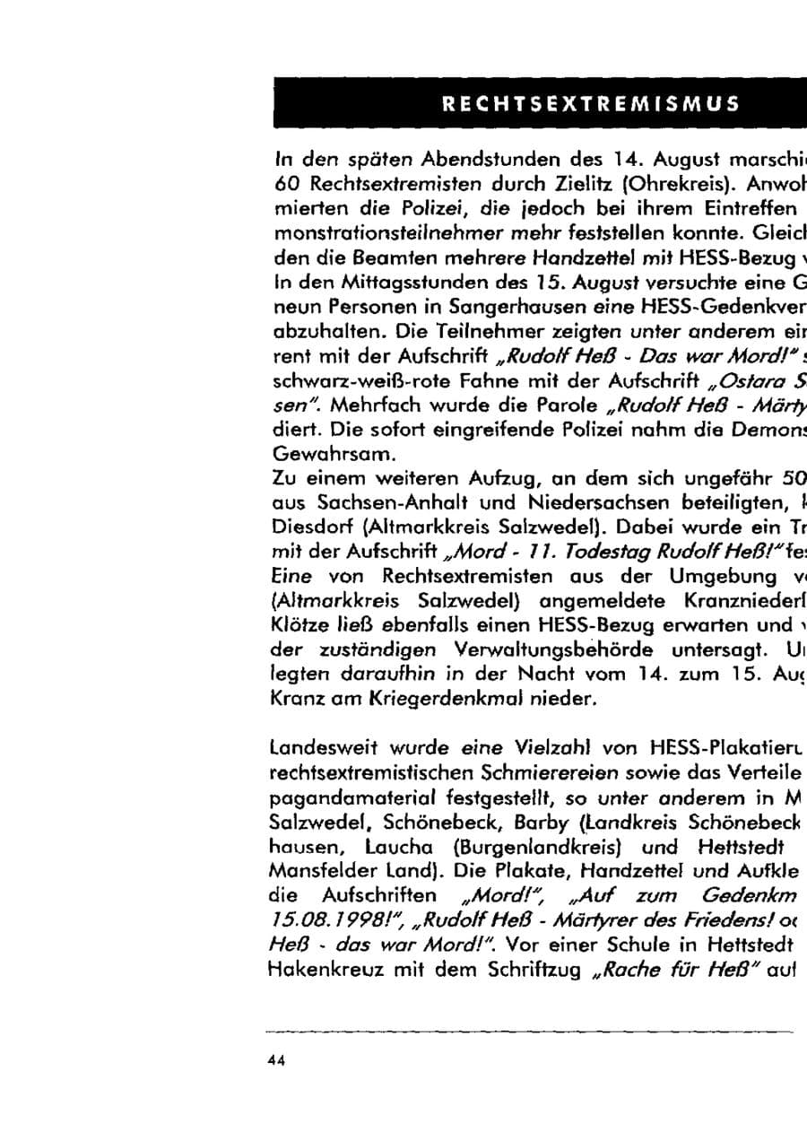 Seite 55 des Verfassungsschutzbericht 1998 Sachsen-Anhalt