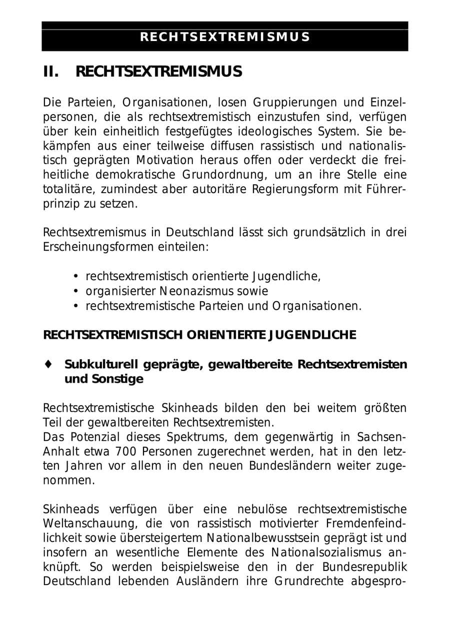 Seite 12 des Verfassungsschutzbericht 1999 Sachsen-Anhalt