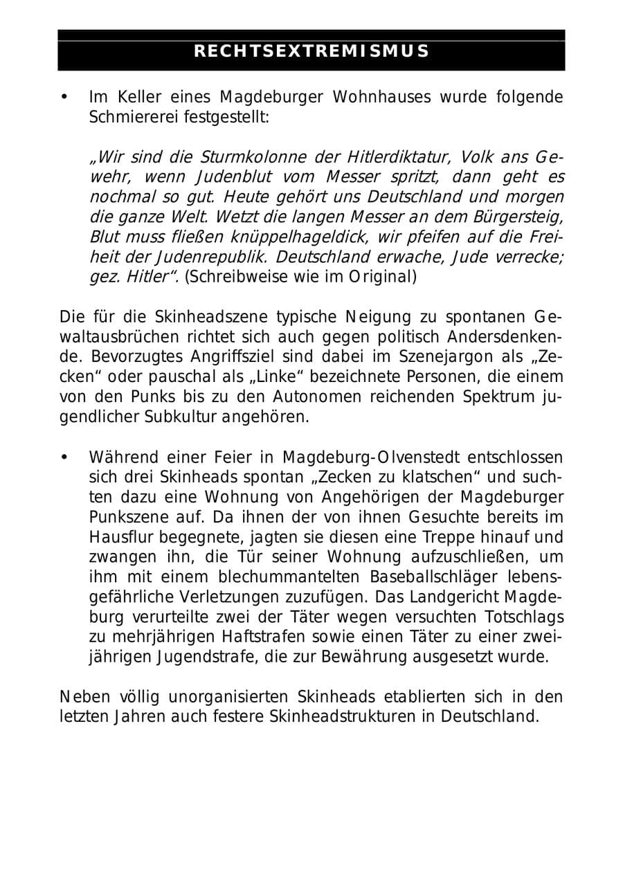 Seite 14 des Verfassungsschutzbericht 1999 Sachsen-Anhalt