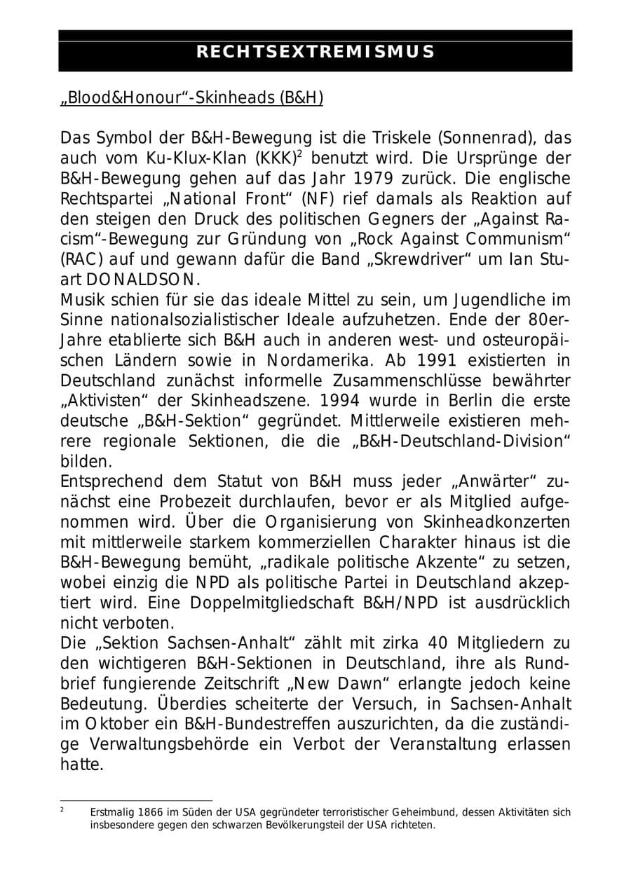 Seite 15 des Verfassungsschutzbericht 1999 Sachsen-Anhalt