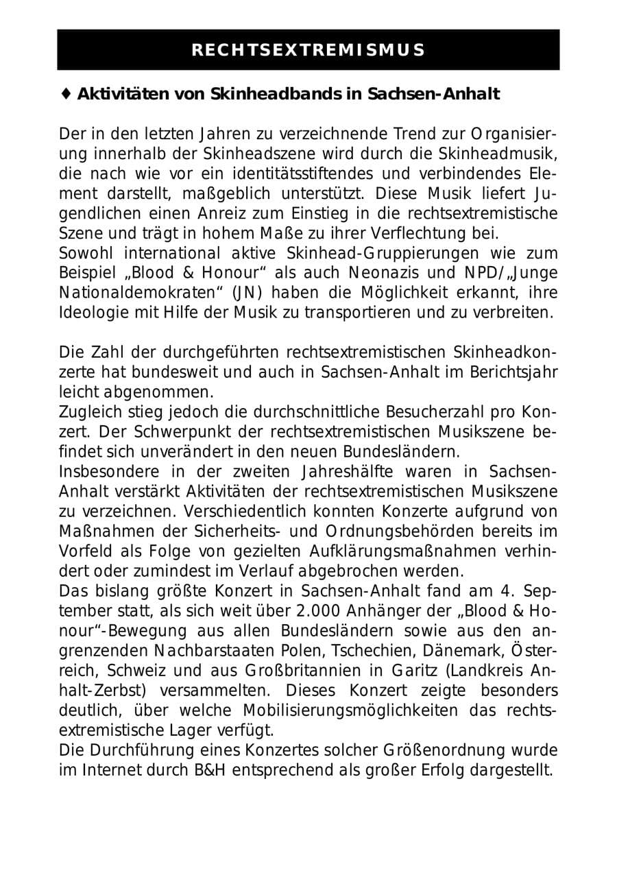 Seite 19 des Verfassungsschutzbericht 1999 Sachsen-Anhalt